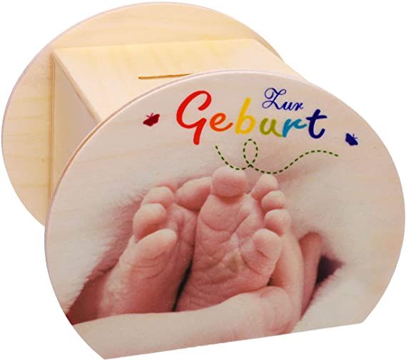 Hess Spardose "Geburt" aus Holz von Hess