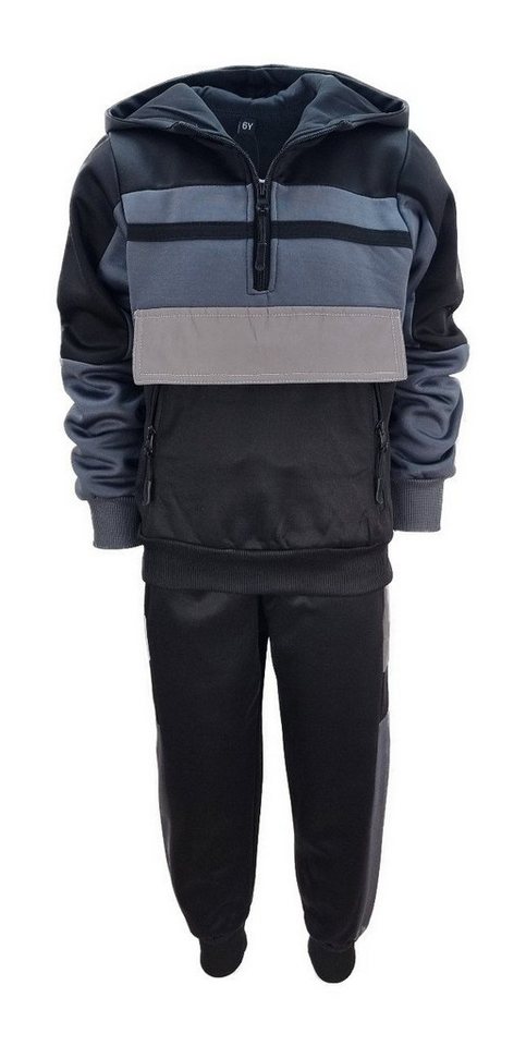 Hessis Freizeitanzug Gefütterter Jungen/Mädchen Trainingsanzug Jogginganzug JF513 (Set, Loopback Pullover mit Jogginghose), mit Kapuze, für Kinder, für Jugendliche von Hessis