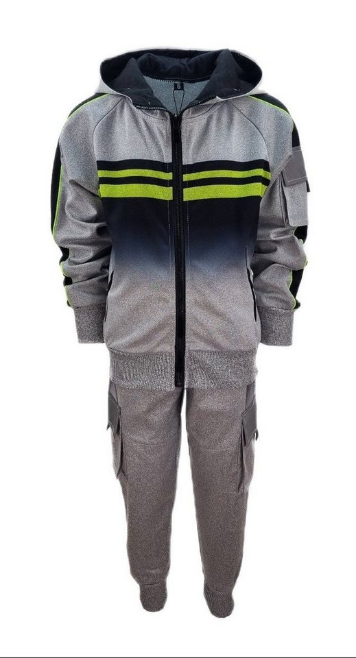 Hessis Freizeitanzug Jungen/Mädchen Trainingsanzug Freizeitanzug JF30 (Set, Jacke mit Jogginghose), Bestehend aus Jacke und Jogginghose, Cargotaschen mit Reflektor von Hessis