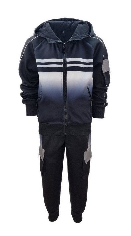 Hessis Freizeitanzug Jungen/Mädchen Trainingsanzug Freizeitanzug JF30 (Set, Jacke mit Jogginghose), Bestehend aus Jacke und Jogginghose, Cargotaschen mit Reflektor von Hessis