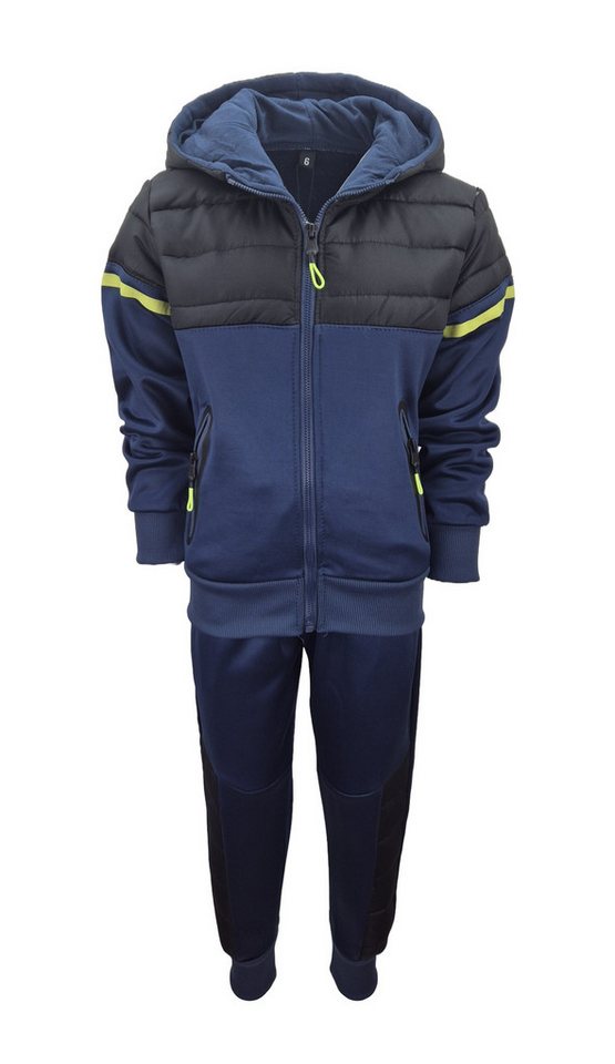 Hessis Freizeitanzug Jogginganzug für Kinder - Jungen – JF372 (Set, Jacke mit Jogginghose), bestehend aus Jacke und Jogginghose, Gefüttert von Hessis