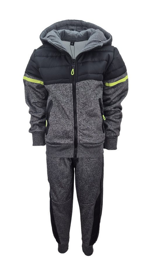 Hessis Freizeitanzug Jogginganzug für Kinder - Jungen – JF372 (Set, Jacke mit Jogginghose), bestehend aus Jacke und Jogginghose, Gefüttert von Hessis