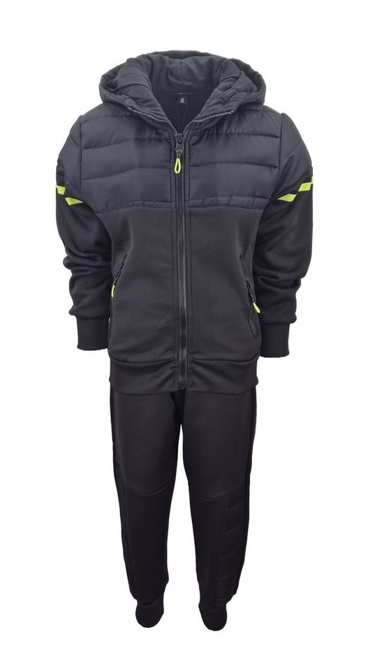 Hessis Freizeitanzug Jogginganzug für Kinder - Jungen – JF372 (Set, Jacke mit Jogginghose), bestehend aus Jacke und Jogginghose, Gefüttert von Hessis