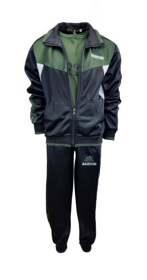 Hessis Jogginganzug Kinder Jungen Trainingsanzug Jogginganzug 3tlg Sportanzug JF60 (Set, mit Jacke, mit T-Shirt, mit Jogginghose) von Hessis