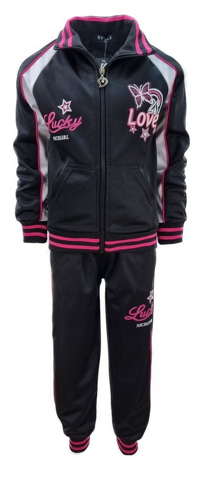 Hessis Jogginganzug Süßer Mädchen Trainingsanzug, MF30 (Set, Jacke mit Jogginghose), bestehend aus Jacke und Jogginghose von Hessis