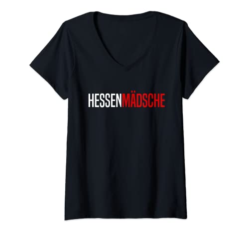 Damen Hessen Mädsche Hessischer Dialekt Hessisch Hessen T-Shirt mit V-Ausschnitt Damen Hessen Mädsche Hessischer Dialekt Hessisch Hessen T-Shirt mit V-Ausschnitt von Hessischer Geschenkshop & Co.