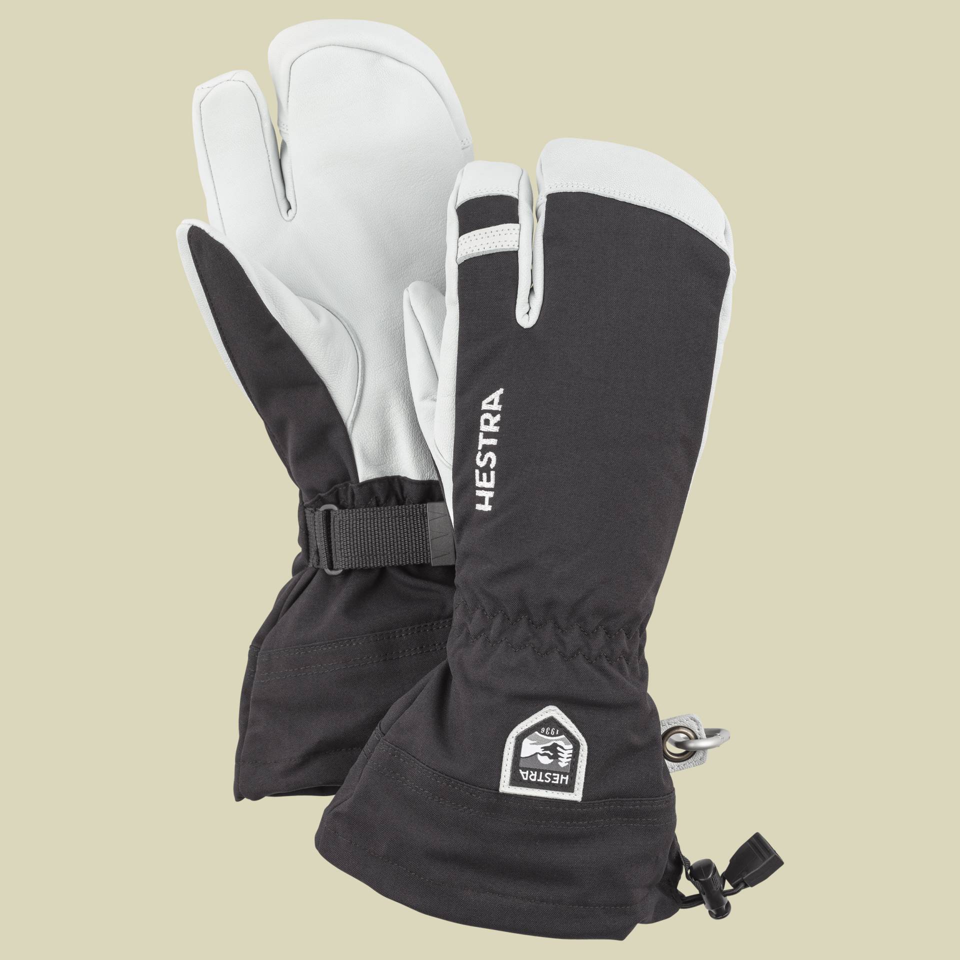 Army Leather Heli Ski 3-Finger Größe 10 Farbe black von Hestra