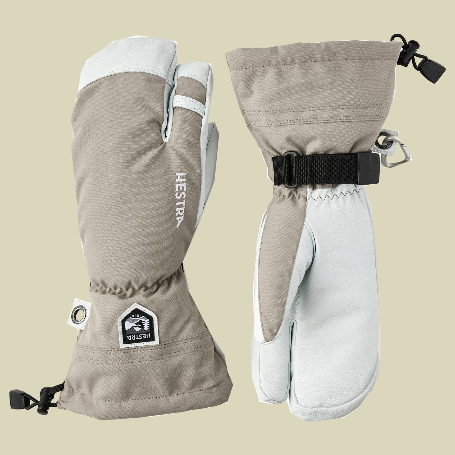 Army Leather Heli Ski 3-Finger grün 8 - Farbe khaki von Hestra