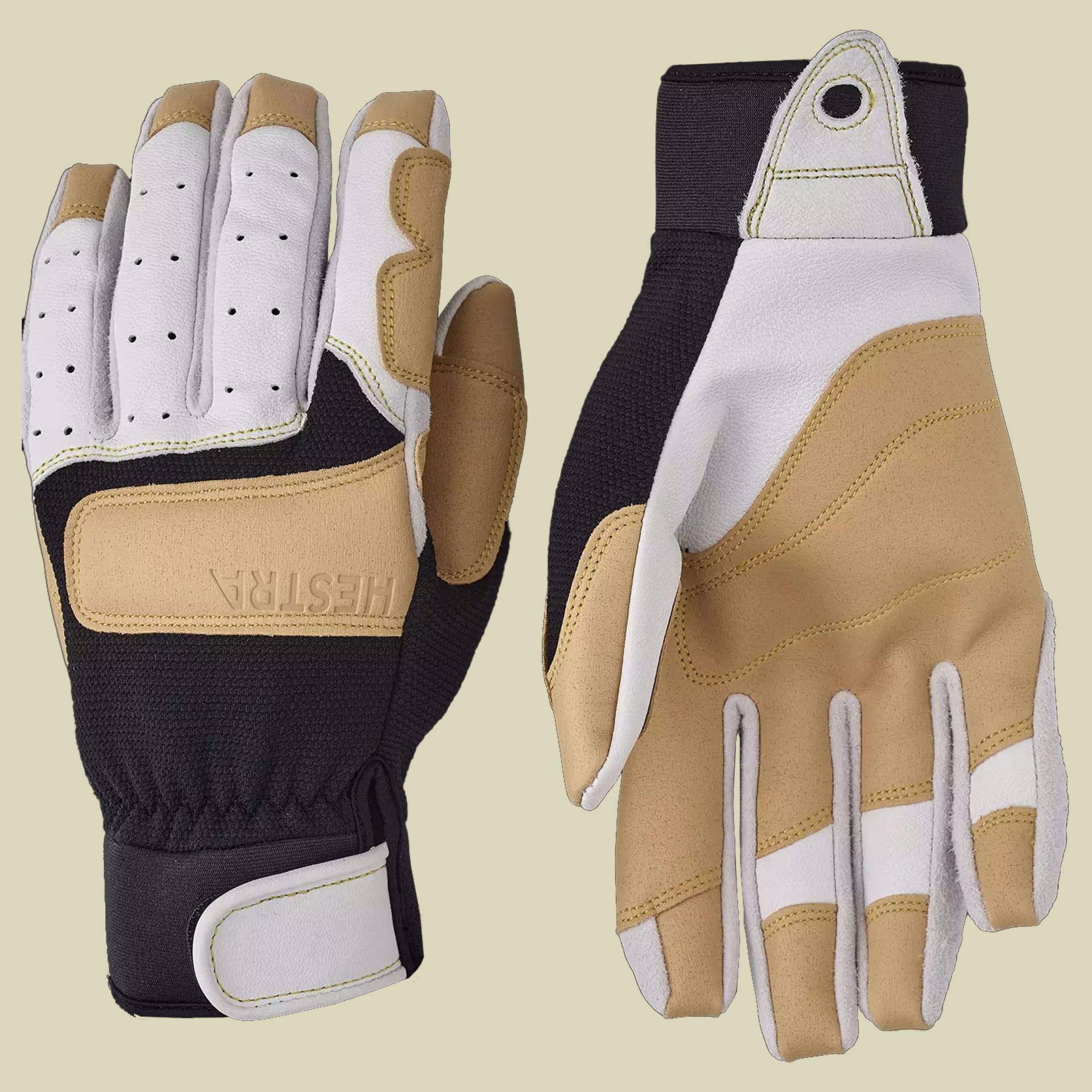 Climbers Long - 5 finger Größe 7 Farbe offwhite-black von Hestra