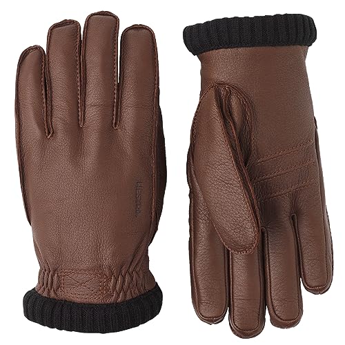 Hestra Deerskin Primaloft Rib Handschuhe Lederhandschuhe Fingerhandschuhe Herren - mit Futter Winter Herbst-Winter - 10 HS dunkelbraun von Hestra