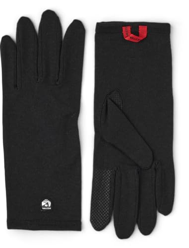 HESTRA Unisex Merino Wool Liner Long 5 Finger Handschuhe Schwarz 6 von Hestra