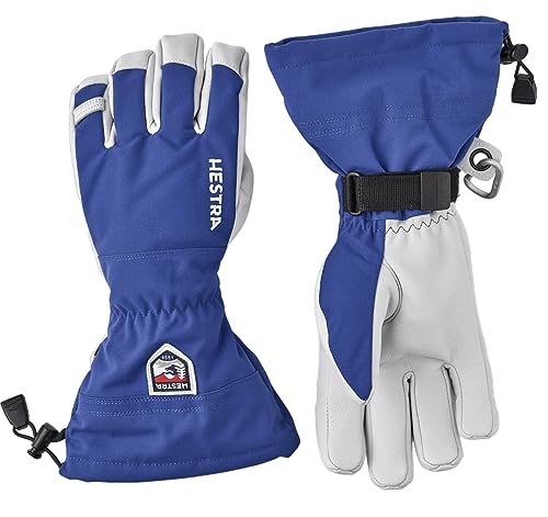 Hestra Heli Ski 5-Finger Handschuhe Skihandschuhe Fingerhandschuhe Damen/Herren - mit Futter, Klettverschluss, Klettverschluss Winter Herbst-Winter - 9 HS blau von Hestra