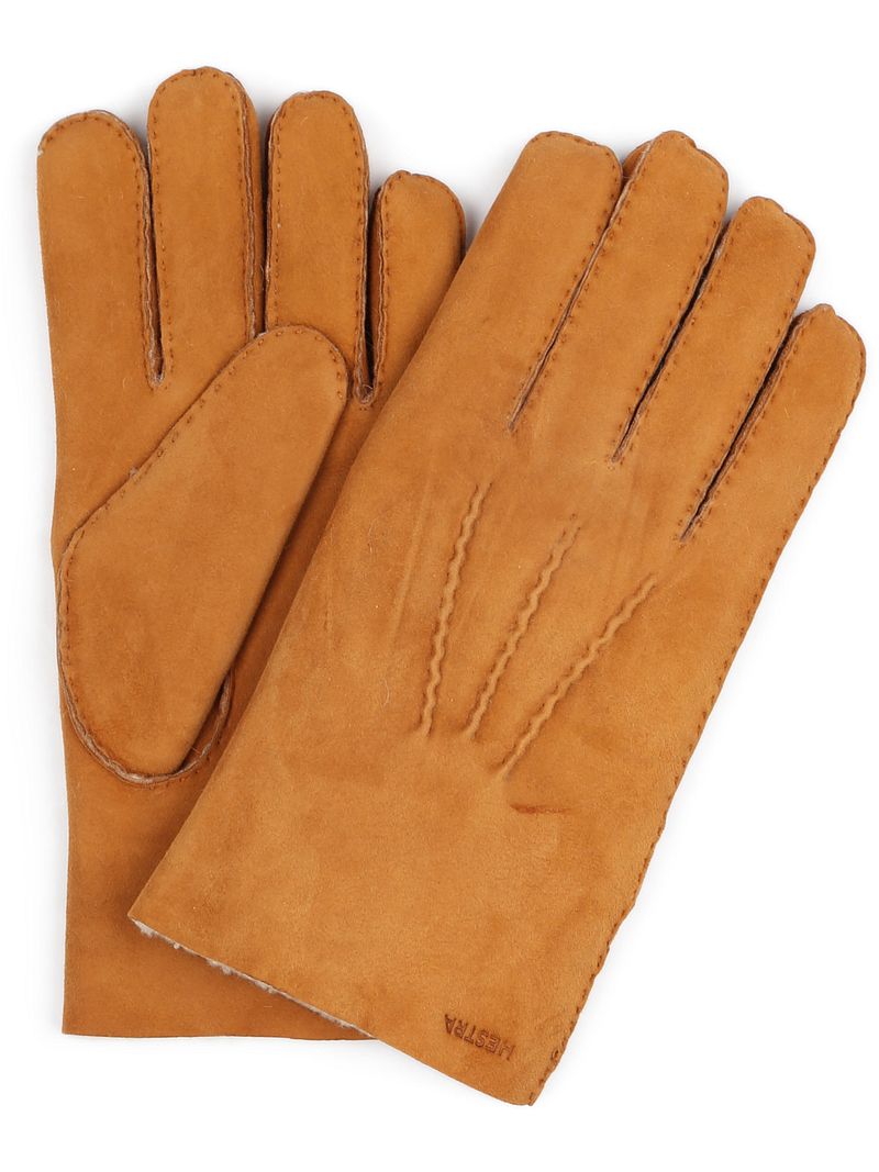 Hestra Handschuh Bernard Cork Suede Cognac - Größe 10.5 von Hestra