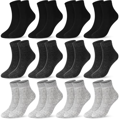 Hestya 12 Paar Socken Herren 39-42 Baumwollsocken Herrensocken Herren Quarters Sportsocken Warme Wintersocken Unisex Damen von Hestya