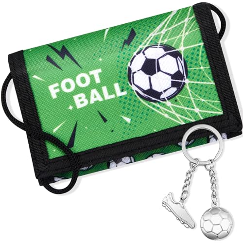 Hestya Fußball Motiv Brustbeutel Kinder Geldbörse Fußball Metall Schlüsselanhänger Geldbeutel für Jungen Fußball Anhänger Neuheiten Fußball Geschenke für Geldbörse Münzbeutel Portemonnaie Reisen von Hestya