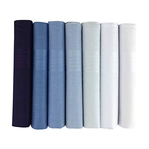 7er Pack Herren Taschentücher aus 100% Baumwolle, blaue gefärbt von Hetherington Gray