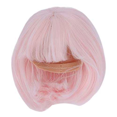 HETHLIF BJD -Puppenperücken für 16 Zoll Puppen Schulterlänge Gerade Bang Synthetic Faser, Einfach zu Schneiden, Geeignet für 1/3 Skala BJD Dolls Dunkelbraune Farboption (PINK) von Hethlif