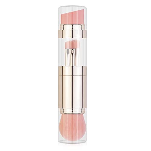 HETHLIF Reise -Make -up Bürstenset, Highlight Pinsel Make up Mini Pinsel Set Multifunktionales Tragbares Fundament Lose Pulver 5 in 1 Lidschatten Augenbrauen Lippenbürste (Vergoldet) von Hethlif