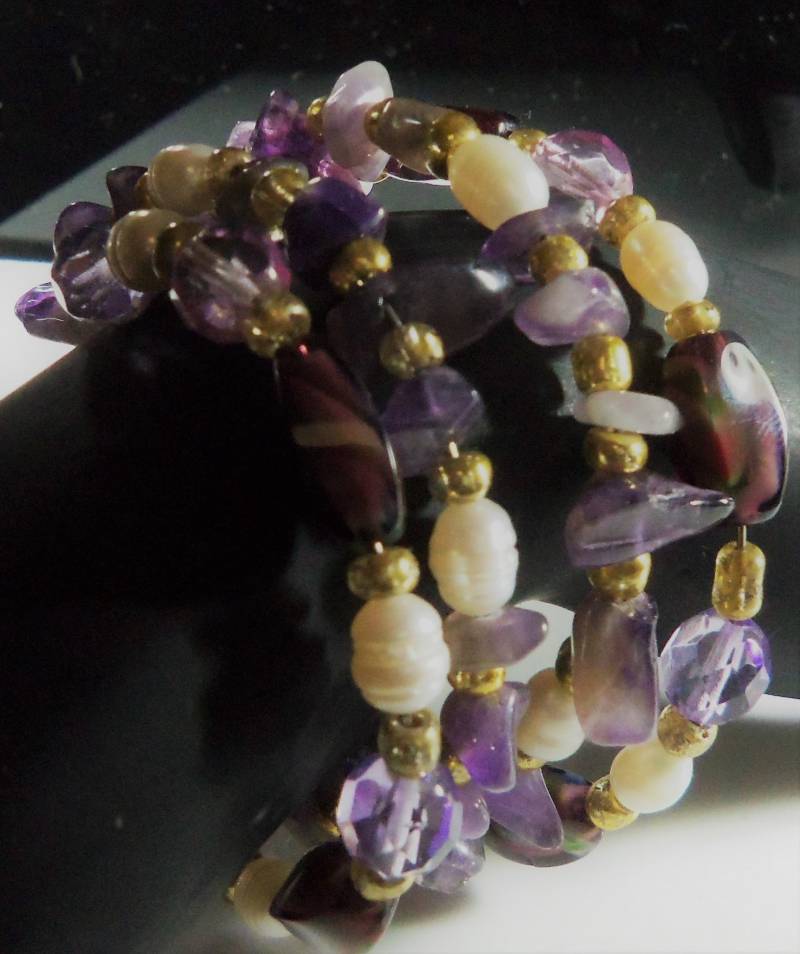 Zartes Amethyst/Perlen Armband Zartes Amethyst/Perlen Armband von HettiesHatbox