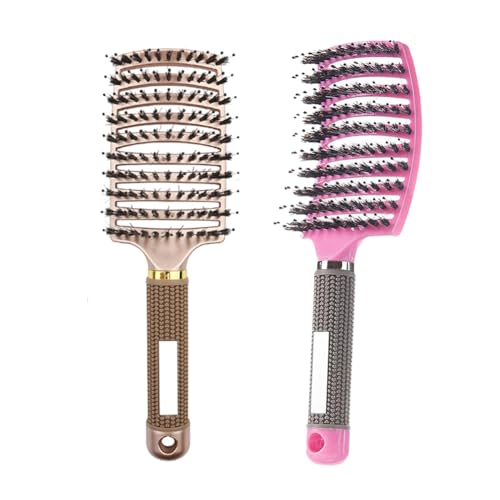Magical Ultra Entwirrungsbürste für nasses oder trockenes Haar, Entwirrungsbürste, schnell trocknende Styling-Massagebürste für Männer, Frauen und Kinder (Gold + Pink) von Heubek
