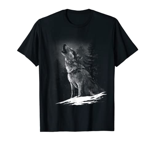 Heulender Wolf Motiv Damen Herren Kinder Mädchen Jungen T-Shirt Heulender Wolf Motiv Damen Herren Kinder Mädchen Jungen T-Shirt von Heulender Wolf heult heulen cooles Tier