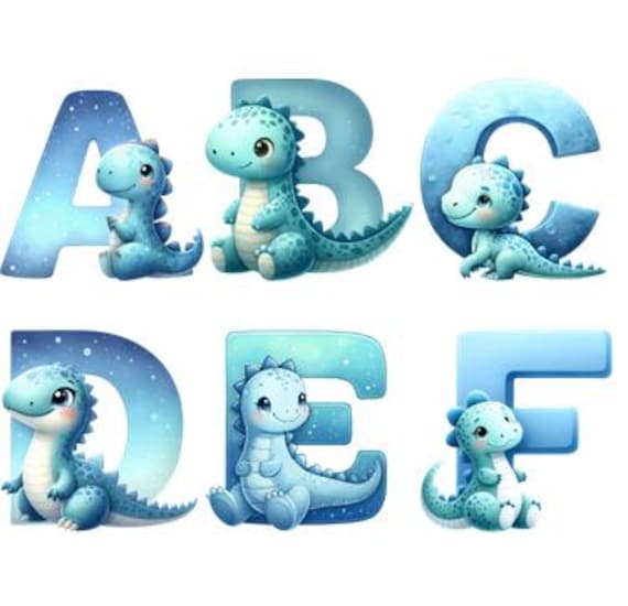 Bügelbild Bügelmotiv Buchstabe Name Blau Dinosaurier Drache Junge Mädchen Verschiedene Größen Bügelbild Bügelmotiv Buchstabe Name Blau Dinosaurier Drache Junge Mädchen Verschiedene Größen von HeupelStore