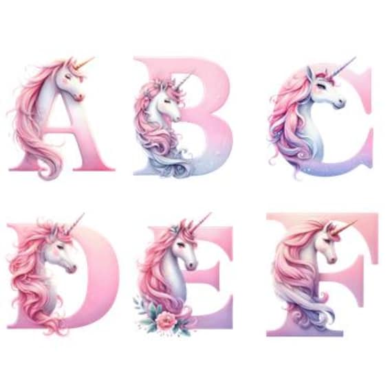 Bügelbild Bügelmotiv Buchstabe Name Rosa Einhorn Junge Mädchen Verschiedene Größen Bügelbild Bügelmotiv Buchstabe Name Rosa Einhorn Junge Mädchen Verschiedene Größen von HeupelStore