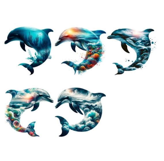 Bügelbild Bügelmotiv Delfin Fisch Meer Ozean Junge Mädchen Verschiedene Größen von HeupelStore