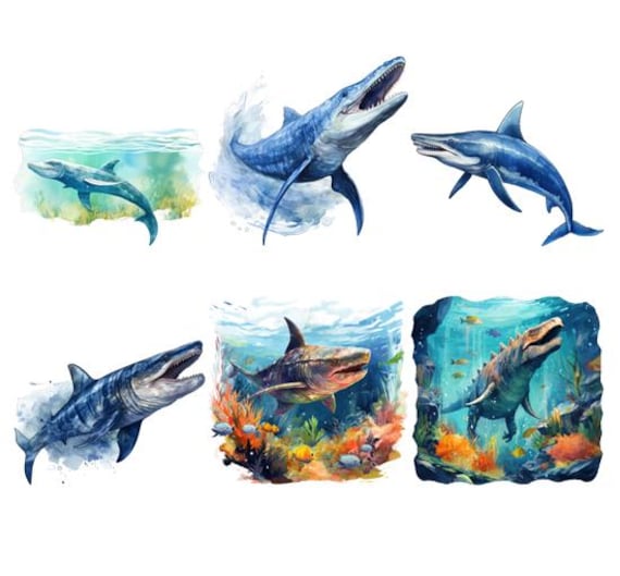 Bügelbild Bügelmotiv Dinosaurier Hai Urzeit Junge Mädchen Verschiedene Größen von HeupelStore