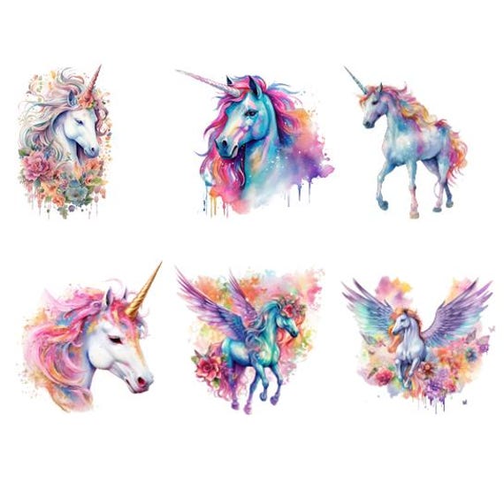 Bügelbild Bügelmotiv Einhorn Pegasus Pferd Unicorn Mädchen Baby Verschiedene Größen von HeupelStore