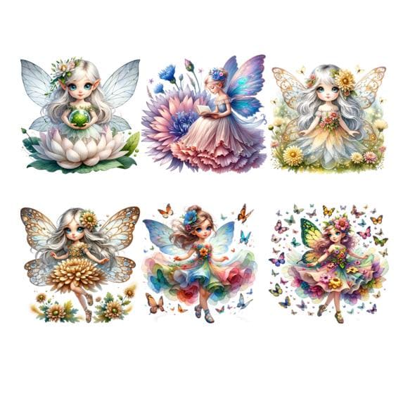 Bügelbild Bügelmotiv Fee Elfe Frühling Schmetterling Mädchen Verschiedene Größen von HeupelStore