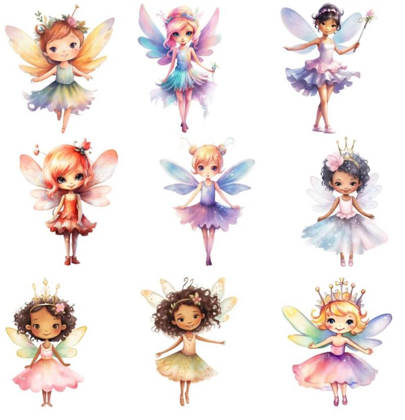 Bügelbild Bügelmotiv Fee Elfe Mädchen Prinzessin Verschiedene Größen von HeupelStore