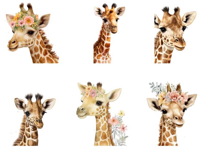 Bügelbild Bügelmotiv Giraffe Afrika Savanne Tier Verschiedene Größen Bügelbild Bügelmotiv Giraffe Afrika Savanne Tier Verschiedene Größen von HeupelStore