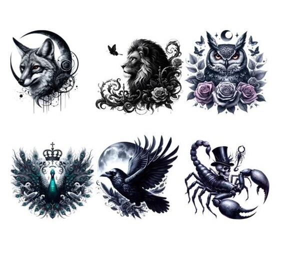 Bügelbild Bügelmotiv Gothic Animal Fuchs Eule Katze Rabe Junge Mädchen Verschiedene Größen Bügelbild Bügelmotiv Gothic Animal Fuchs Eule Katze Rabe Junge Mädchen Verschiedene Größen von HeupelStore