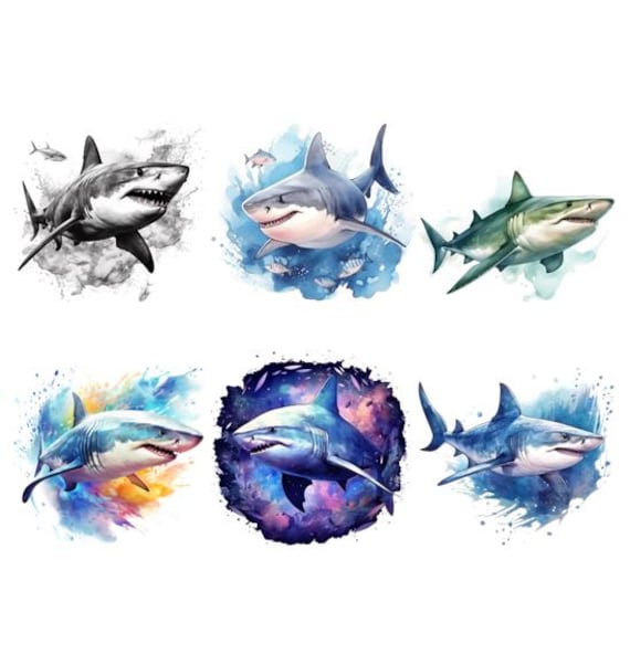 Bügelbild Bügelmotiv Hai Meer Fisch Junge Mädchen Verschiedene Größen Bügelbild Bügelmotiv Hai Meer Fisch Junge Mädchen Verschiedene Größen von HeupelStore