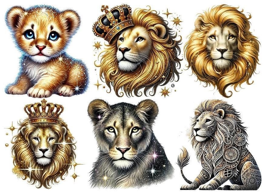 Bügelbild Bügelmotiv Löwe Blumen Junge Mädchen Verschiedene Größen von HeupelStore