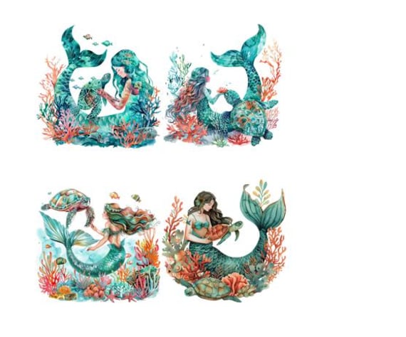 Bügelbild Bügelmotiv Meerjungfrau Nixe Sirene Meer Schildkröte Junge Mädchen Verschiedene Größen Bügelbild Bügelmotiv Meerjungfrau Nixe Sirene Meer Schildkröte Junge Mädchen Verschiedene Größen von HeupelStore