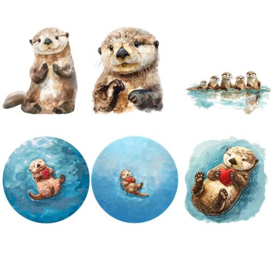 Bügelbild Bügelmotiv Otter Fischotter Junge Mädchen Verschiedene Größen von HeupelStore