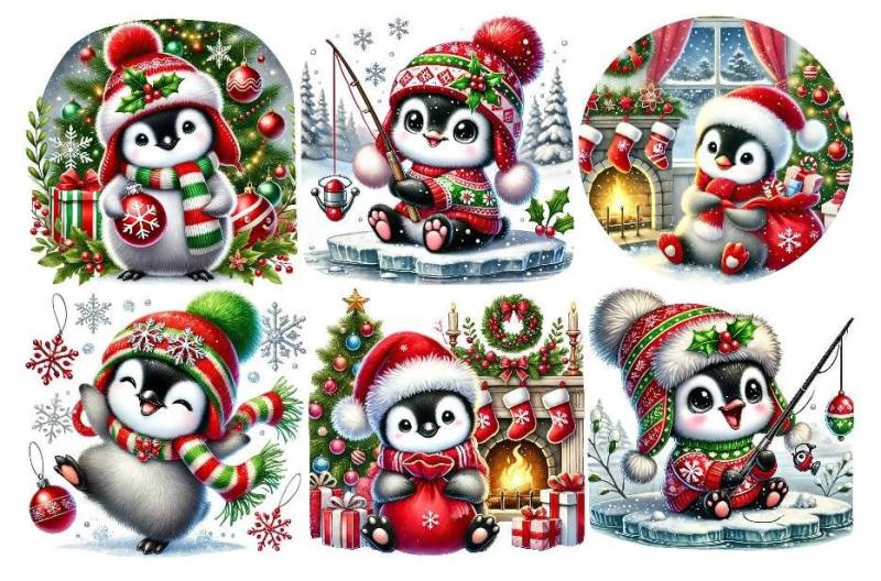 Bügelbild Bügelmotiv Pinguin Weihnachten Winter Angeln Schnee Tier Verschiedene Größen Bügelbild Bügelmotiv Pinguin Weihnachten Winter Angeln Schnee Tier Verschiedene Größen von HeupelStore