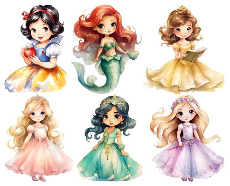 Bügelbild Bügelmotiv Prinzessin Märchen Mädchen Verschiedene Größen von HeupelStore