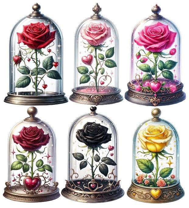 Bügelbild Bügelmotiv Rose Blume Märchen Glas Mädchen Verschiedene Größen Bügelbild Bügelmotiv Rose Blume Märchen Glas Mädchen Verschiedene Größen von HeupelStore