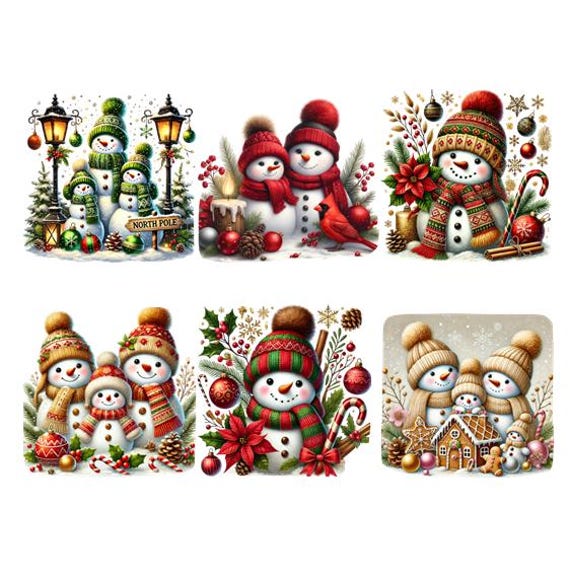 Bügelbild Bügelmotiv Schneemann Winter Weihnachten Familie Junge Mädchen Verschiedene Größen von HeupelStore