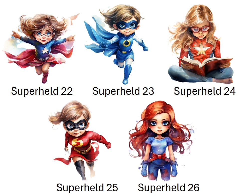 Bügelbild Bügelmotiv Superheldin Hero Superheld Mädchen Verschiedene Größen Bügelbild Bügelmotiv Superheldin Hero Superheld Mädchen Verschiedene Größen von HeupelStore