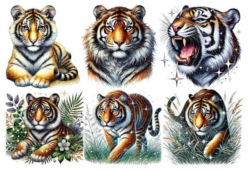 Bügelbild Bügelmotiv Tiger Baby Junge Mädchen Verschiedene Größen von HeupelStore