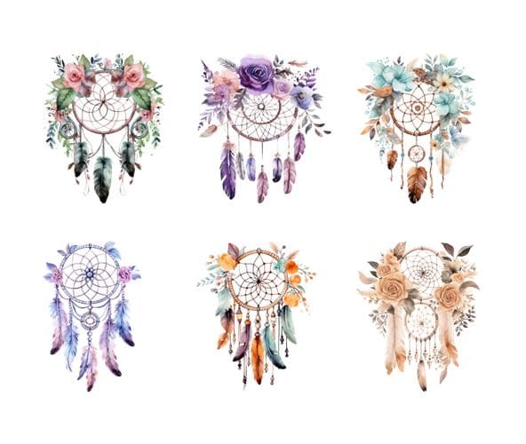 Bügelbild Bügelmotiv Traumfänger Dreamcatcher Mädchen Verschiedene Größen von HeupelStore