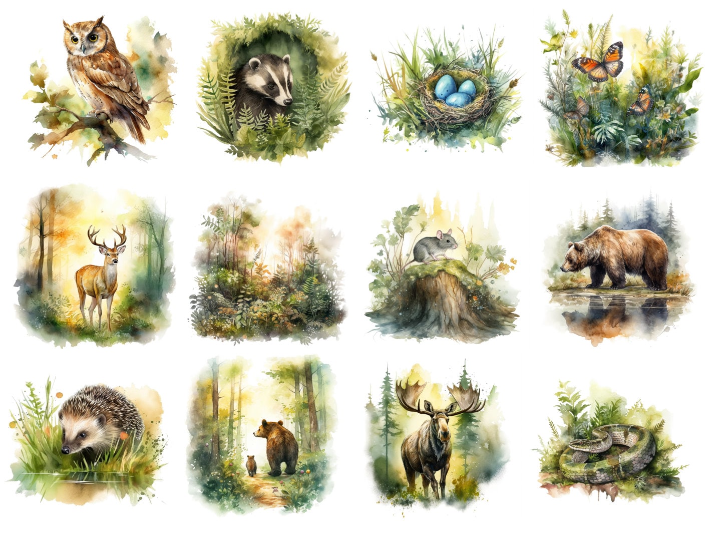 Bügelbild Bügelmotiv Waldtiere Dachs Fuchs Wolf Eule Bär Igel Waschbär Schlange Junge Mädchen Verschiedene Größen Bügelbild Bügelmotiv Waldtiere Dachs Fuchs Wolf Eule Bär Igel Waschbär Schlange Junge Mädchen Verschiedene Größen von HeupelStore