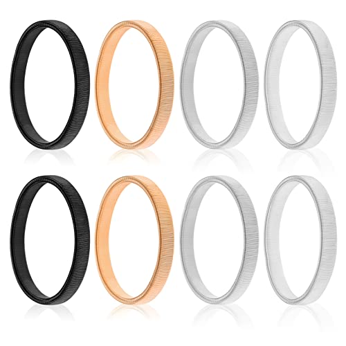 Ärmelhalter Elastische Hemd Ärmelhalter Anti Rutsch Armband für Herren Damen Fixieren von Langen Ärmeln 4 Paar Schwarz Gold Silber Stahlfarbe von Heveer