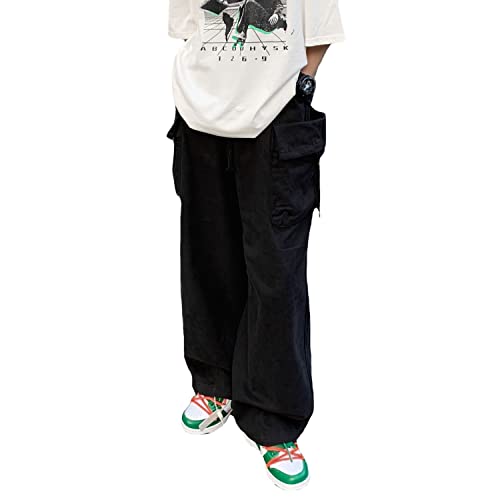 Hewlshawn Damen Goth Cargohose Baggy Hose mit weitem Bein Vintage Casual Harajuku Hose von Hewlshawn