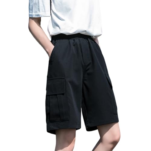 Hewlshawn Damen Shorts Sommer Outdoor Kurze Hose Bermuda Freizeithose mit Taschen Elastischer Bund Sporthose von Hewlshawn