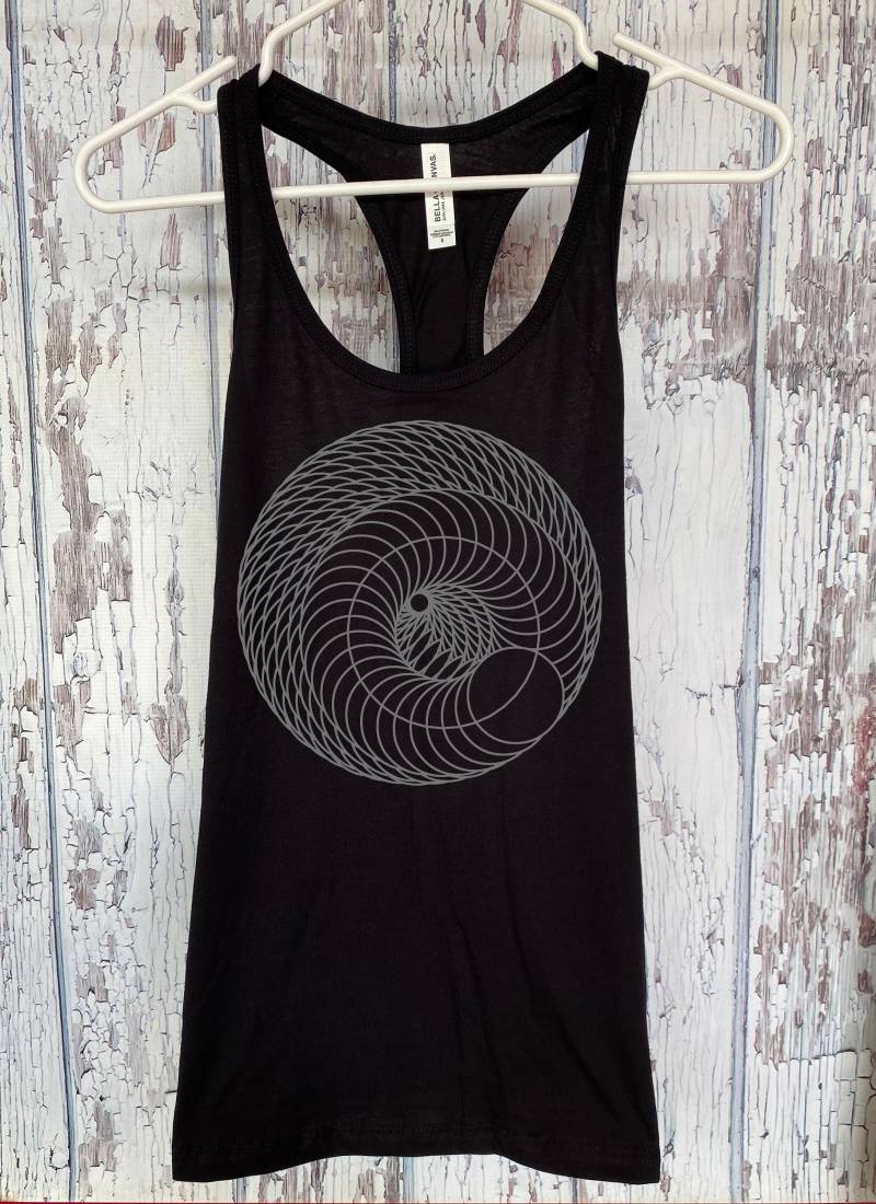 Frauen Infinite Spiral Tank Top Heilige Geometrie Design Torus Racerback Shirt Jenseits Der Raumzeit von HexAppealClothing